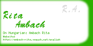 rita ambach business card